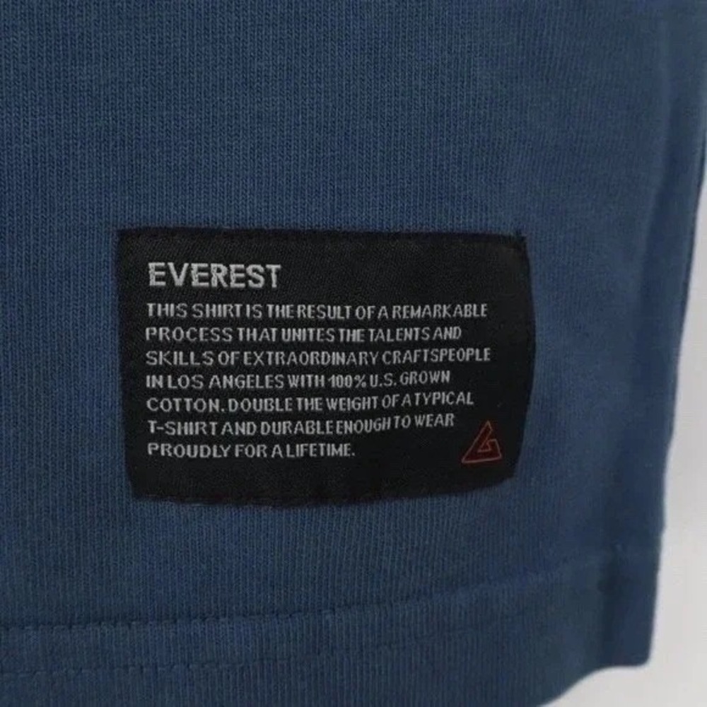 American Giant Everest Tee Shirt Mens XL Blue Ringspun Cotton Jersey Boxy Fit - Picture 3 of 6